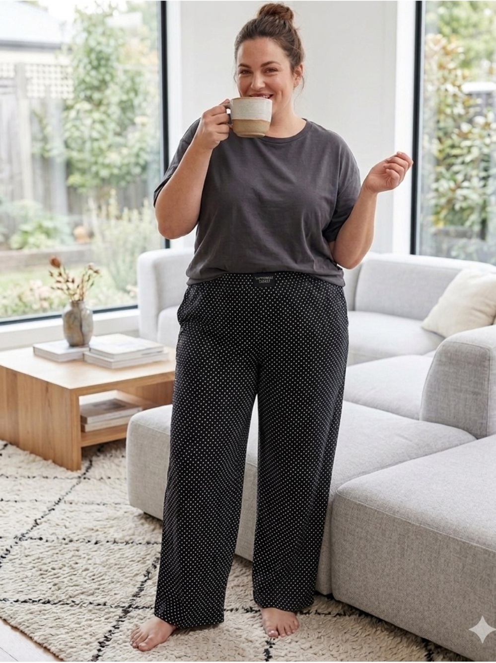 Victoria’s Secret Lounge Polka Dot Wide-Leg Relaxed Fit Pants Size XXL